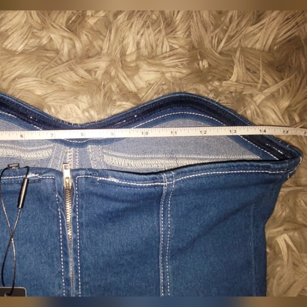 Fashion‎ Nova Tensions High Denim Corset Top Sz Med BNWT - Picture 5 of 6